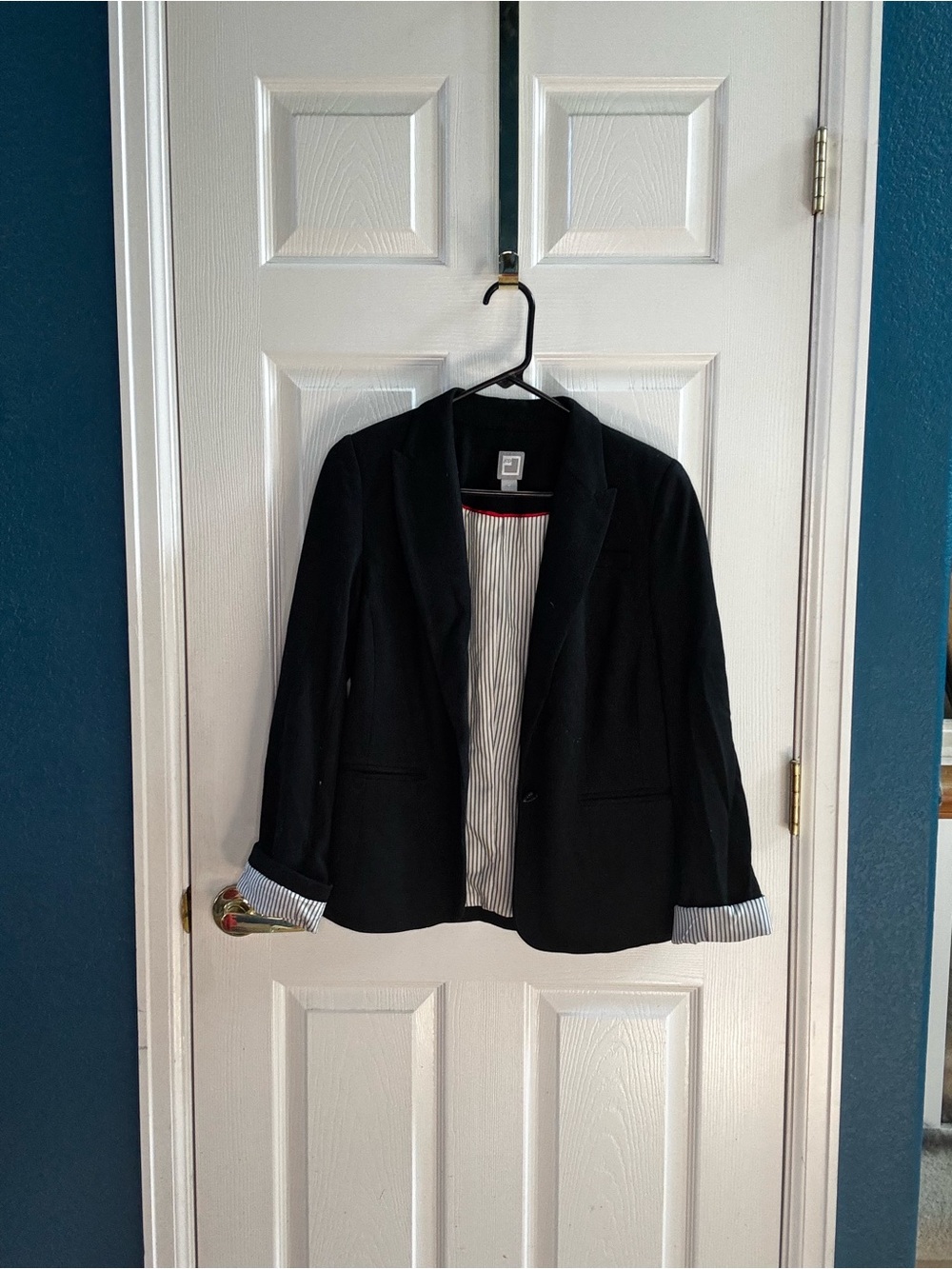 jcpenney Black Women's Blazer with Striped Lining